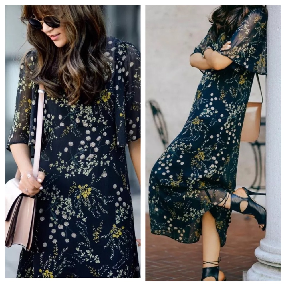 Floral Autumn Color Lined Dress